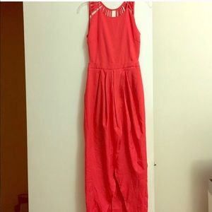 Sexy hi low maxi dress with caged open back